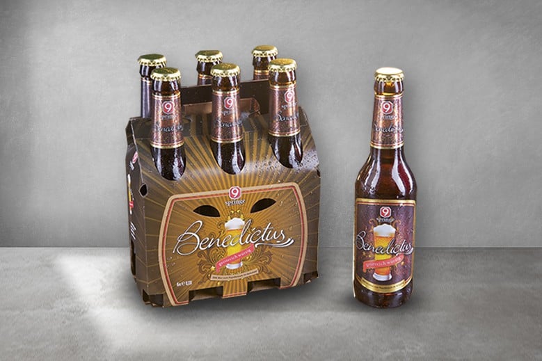 Layout Verpackung Etikett Bier Benediktur Brauerei Neunspringe