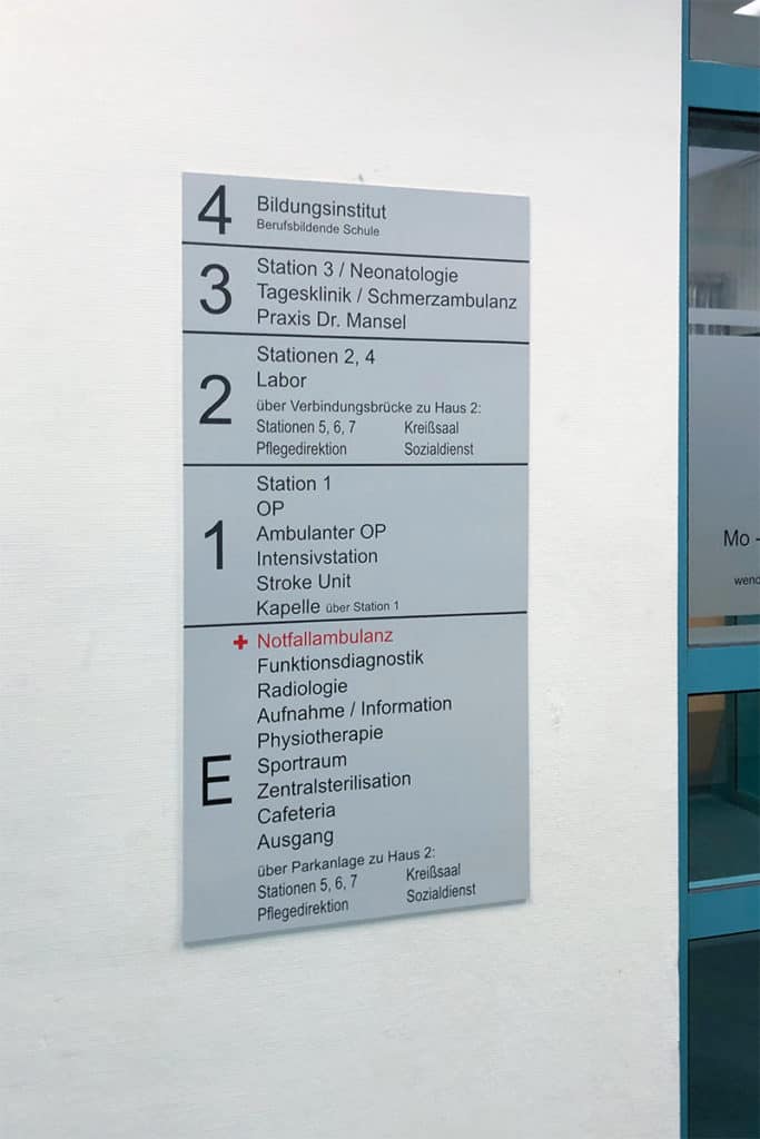 Informationsbeschilderung 
Eichsfeld Klinikum 5