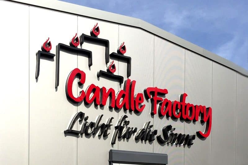 Lichtwerbung Leuchbuchstaben Candle Factory Duderstadt