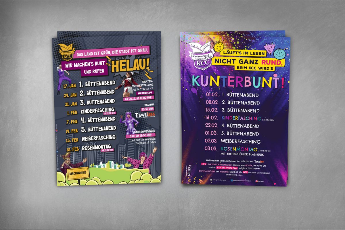 Layout Veranstaltungsplakate Karneval